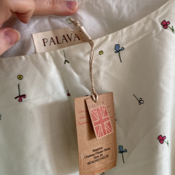 Nice plus size 100% organic cotton cream printed dress, British brand: Palava - Picture 3 of 4